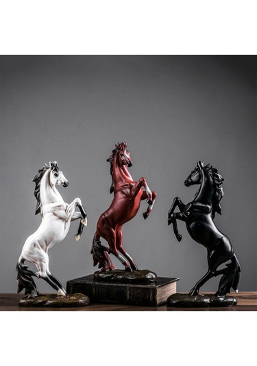 Xindoker Ev Ve Ofis Dekoru At Figürü - Reçine Sanayi Ürünü, Konforlu Ev İç Dekorasyonu,  Seçeneği Beyaz At Diğer