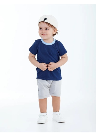 Ramelka Bebekler İçin 2'li Tişört Seti 384621151 Mavi