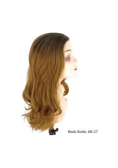 Peruk Dalgalı Fiber Sentetik Kumral Karamel Ombre No-6K-27