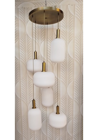 Modern Tasarım Avize 6 Lı Sarı