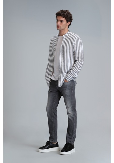 Lufian Frank Smart Jean Erkek Pantolon Regular Fit Koyu Gri Koyu Gri 111200184100160 Koyu Gri