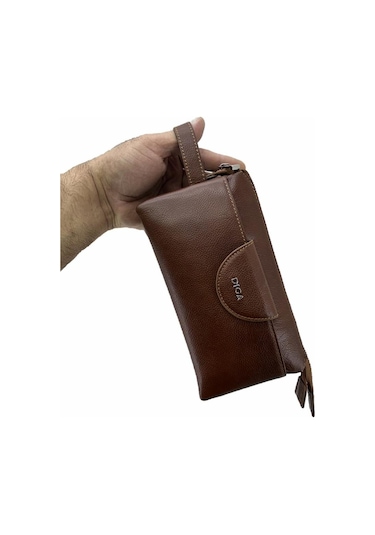 Çanta Yurdu Diga Hakiki Deri 3006 Dopp Kit El Çantası Taba Taba