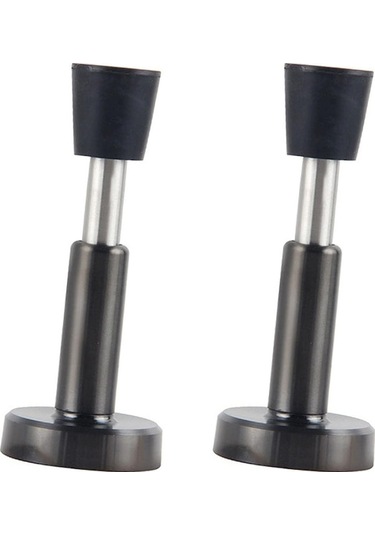 Pazly 2 Adet Yapışkanlı Kapı Durdurucu - Paslanmaz Çelik & Kauçuk Uçlu, Hidrolik Şok Emici Teknolojili, Küçük Boyutlu