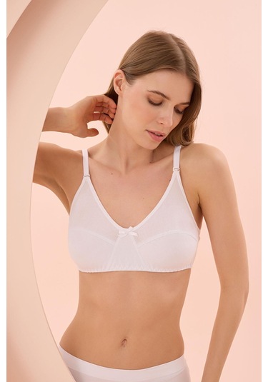 Beyaz Penye Minimizer Toparlayıcı Sütyen Beyaz
