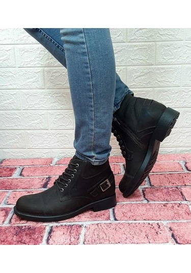 Voyager 4327 Bağacaklı Fermuarlı Aksesuarlı Hakiki Deri Erkek Bot