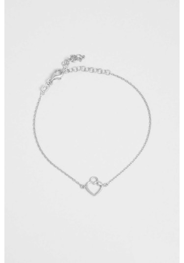 So Chic İlk Aşk 18 Ayar Beyaz Altın Kaplama 19 Cm Gümüş Bileklik Rodyum