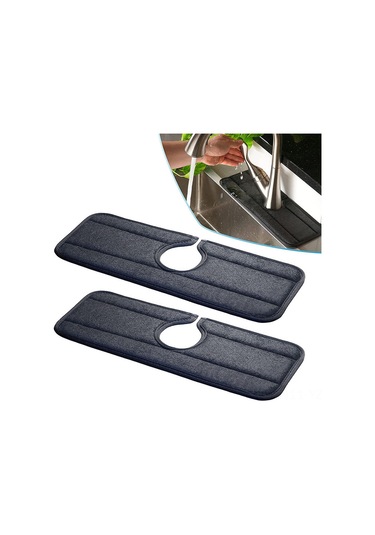 Yaozixa Mutfak Lavabo Sulu Kaçırma Engelleyici, 4 Adet Mikrofiber Su Emici Ped, 14x37 Cm, Anti Kayma, Ev/banyo/rv Kullanıma Uygun