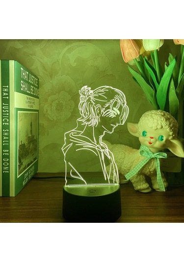 Ruicoo 3d Led Eren Yeager Aydınlatma Lambası - Dokunmatik Kontrollü Anime Gece Işığı Diğer