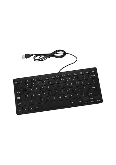Yeni Siyah İnce Klavye Usb Bilgisayar Mini Klavye Kablosuz Değil Pc