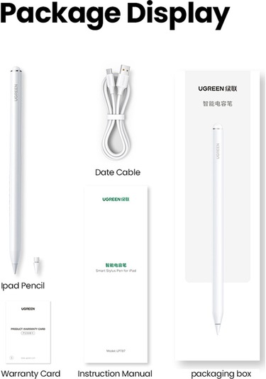 Ugreen Stylus Kalem Alüminyum Alaşımlı Hassas Dokunmatik Kontrol Kalemi 1.5mm Pom Ucu İle İpad Uyumlu 6/7/8/9/10