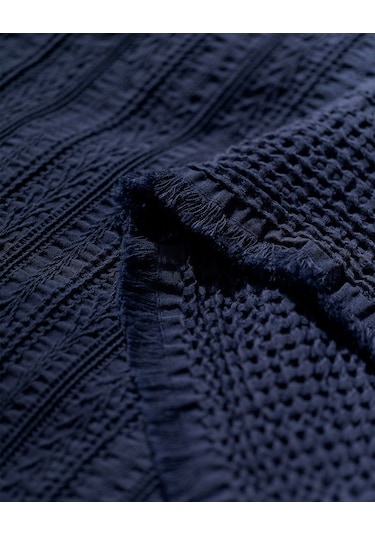 Madame Coco Femand Tek Kişilik Yatak Örtüsü Lacivert