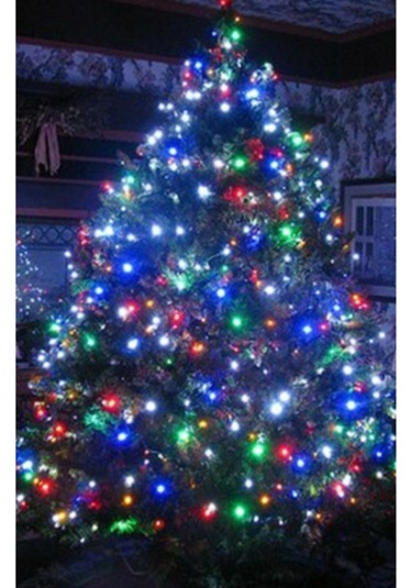 Fişli Led Rengarenk Yılbaşı Çam Ağacı Işığı 10 M Led Çok Renkli