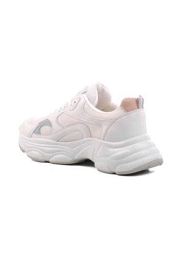 Aspor Beyaz Mavi Fileli Kadın Spor Ayakkabı Sneaker Çok Renkli