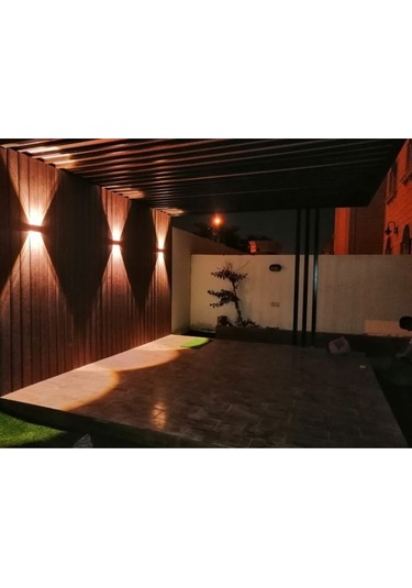 4 Watt Amber Işık Ledli Dekoratif Işık Süzmeli İç Ve Dış Mekan Aplik, Modern Armatür, Şık Armatür Siyah