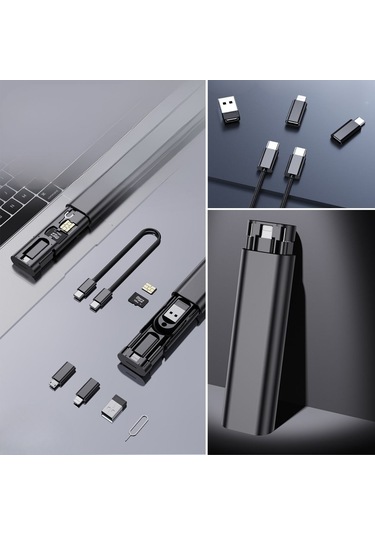 Woody Sofia Cep Tipi 60w Bas Aç Type-c,iphone Şarj,micro Usb Hızlı Şarj Data Kablo Seti