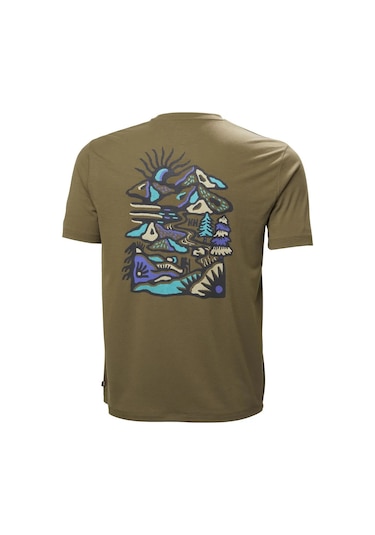 Helly Hansen Skog Recycled Graphic Erkek T-shirt-hha.63082 Kahverengi
