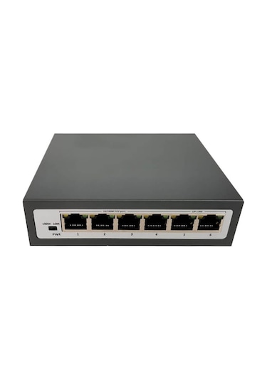 4 Port Ethernet PoE Switch, 6 Port (4+2) - 4 PoE Ports + 2 Uplink