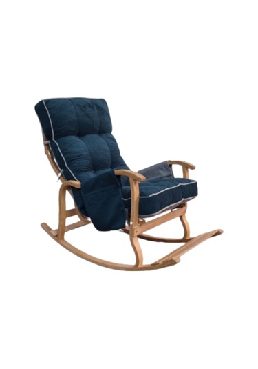 Enda Home Mosso Çift Minderli Ahşap Sallanan Sandalye Tv Baba Koltuğu Dinlenme Koltuğu Petrol Yeşili - Gri