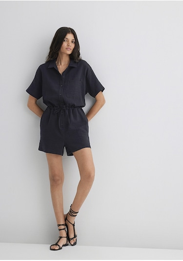 Mavi - Siyah Tulum 1011058-900 Siyah