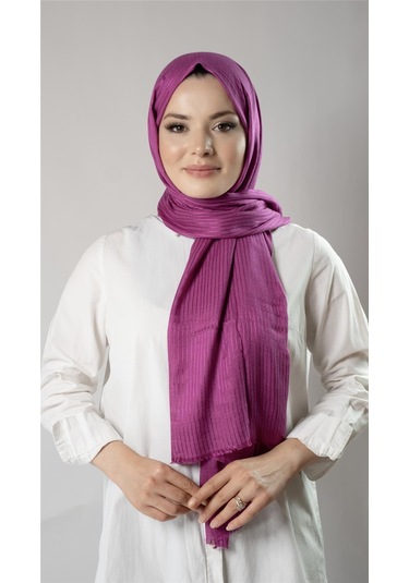 Şarabi İnce Çizgili Şal Viskon Kumaş Bursa Dolama 202111 08 Mor