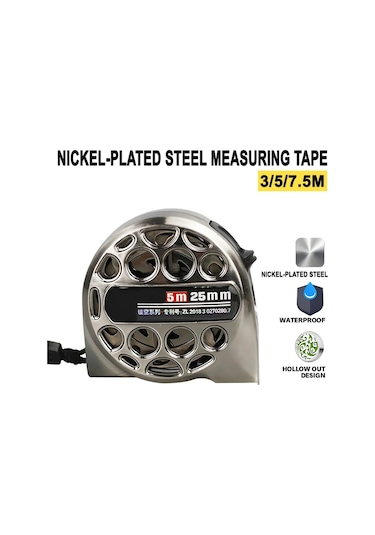 5m 25mm-3m 5m 7.5m Paslanmaz Çelik Mezura Su Geçirmez Anti Korozyon Ölçüm Araçları Içi Boş Tasarım Ev Ağaç İşleme Çelik Cetvel