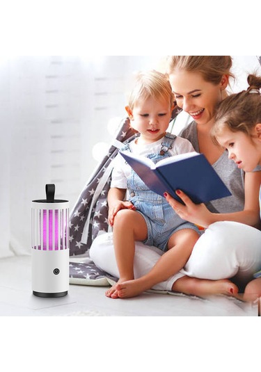 Singree Usb Şarjlı Ev Tipi Sivrisinek Yakalama Ve Öldürme Lambası, 360 Işık Dalgası Ve Turbo Emişli, Beyaz