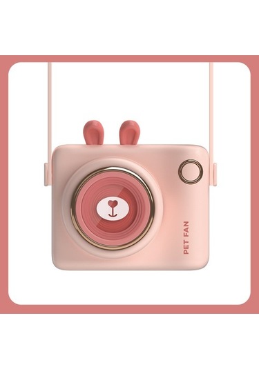 Kamera Boyun Fanı Yapraksız Mini Usb Şarj Edilebilir El Tipi Küçük Fan 9284 Pembe