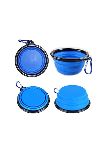 Katlanabilir Silikon Seyehat Pratik Köpek Kedi Mama Ve Su Kabı 350 ML