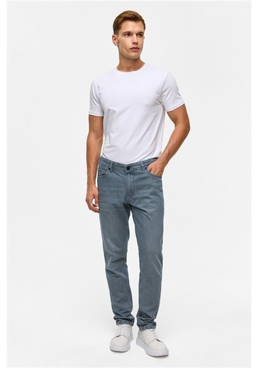 Gri Slim Denim Pantolon Gri