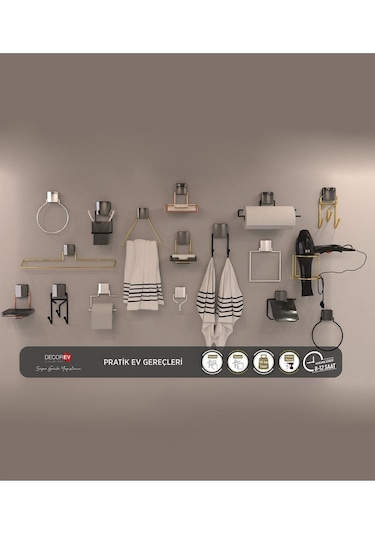 Decorev Lüks Krom Rulo Havlu Askı Modern Banyo Aksesuarı Krom