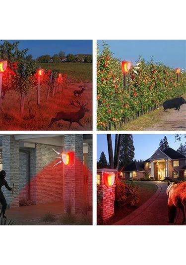 Vkemall Güneş Enerjili Su Geçirmez Hayvan Çekici - Çiftlik Bahçe Ormanı İçin Zamanlayıcı Ses Ve Işık Alarmı N911m