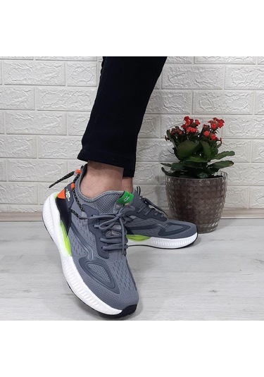 M.p 1659 Gri Renk Kaymaz Rahat Hafif Spor Ayakkabı 001