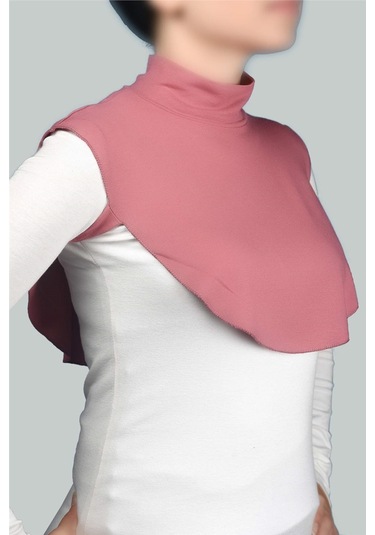 Altobeh Düz Balıkçı Yaka Boğazlı Penye Tesettür Kadın Yakalık Boyunluk - Gül Kurusu