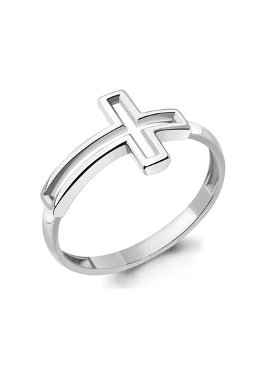 Aquamarıne 925 Ayar Gümüş Rodyum Kaplama Haç Yüzük 42289298 Gri