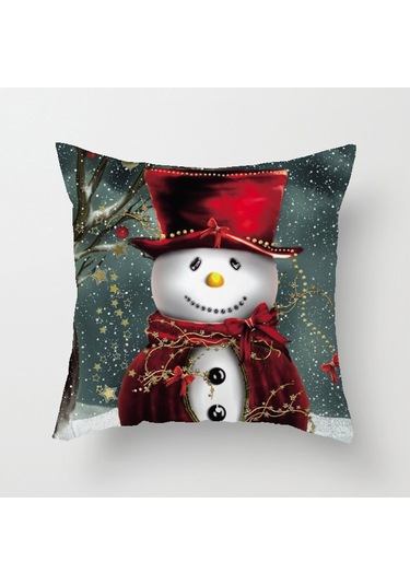 Cartoon Hand-painted Style Christmas Decorative Pillow No.11 Ekru