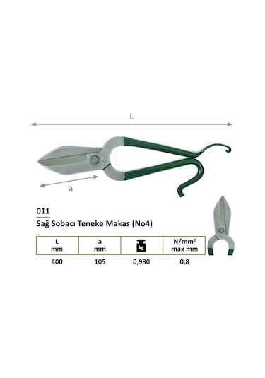 011 Sağ Düz Sobacı Makas