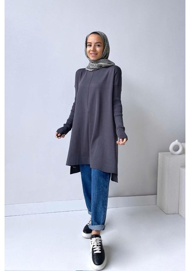 Mira Merserize Tunik - Füme Füme