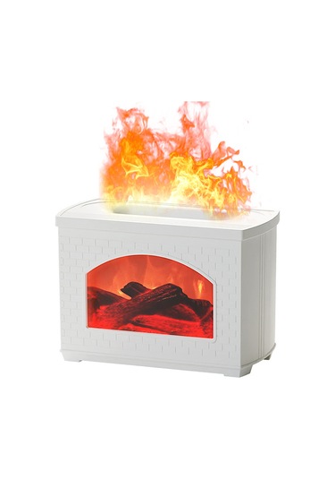 Tenfowee Beyaz 3d Alev Işıklı Usb Ev Aromaterapi Misyonerı, 270ml Su Deposu, Su Yokken Otomatik Kapanma, Sessiz, Yağ Damlatılabilir Nemlendirici