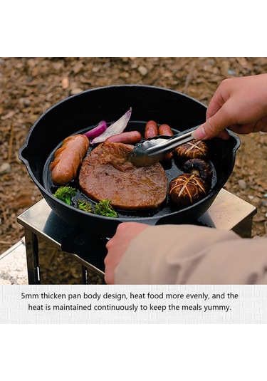 Yifomall Kamp Ve Ev Kullanımı İçin Dökme Demir Izgara Tava - 20cm Çap, Yapışmaz Yüzey Çok Renkli
