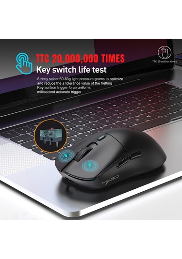 Reedark "hxsj T68 Kablosuz Oyun Faresi: 12000dpı, 3 Modlu, Uzun Pil Ömrü, 7 Programlanabilir Tuş" 001