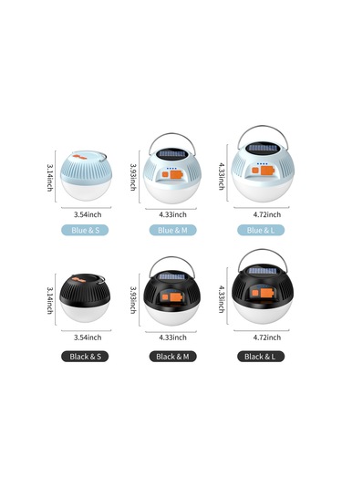 Reedark Büyük Boy Mavi Led Kamp Feneri, Type-c Şarj, 3 Işık Modu, Usb Power Bank, Taşınabilir Çadır Işığı Çok Renkli