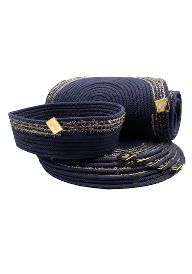 Tekli Hasır-jüt Düz Amerikan Servis Supla 35cm X 35cm Lacivert