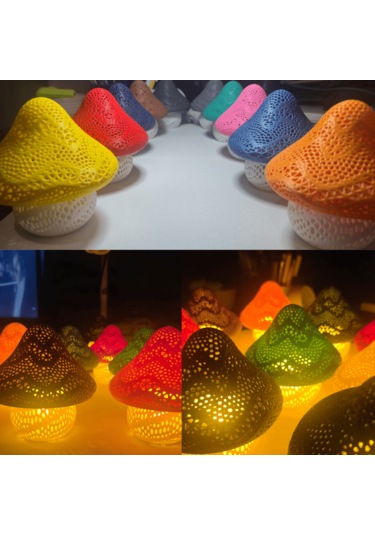 Dekoratif Mantar Lamba - Tea Light 1 Adet Çok Renkli