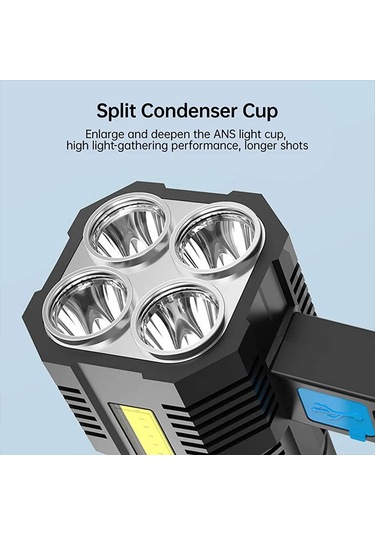 5w Usb Şarjlı El Feneri Çok renkli