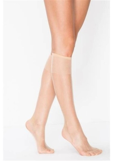 Parlak Fit 15 Denye Dizaltı Kadın Çorabı Sampanya