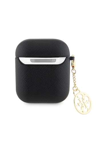 Guess Halkalı Pu Saffiano Su Mühürlü Airpods Uyumlu 1/2 Kılıfı 303425130 Siyah