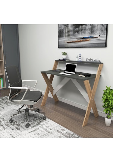 X Ayaklı Ders Çalışma Masası50x90 Cm Antrasit & Çam Antrasit - Ceviz