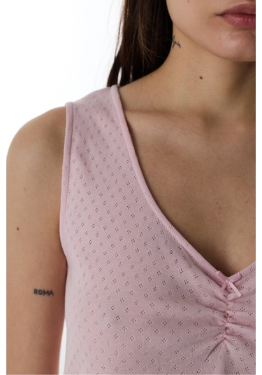 Penti Pembe Blossom Pointel Atlet Pijama Üstü