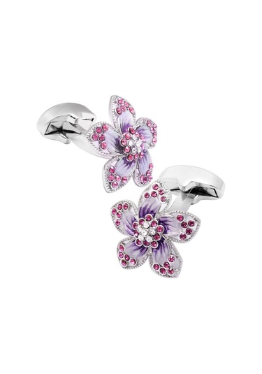 Nilegant Kadın Mor Çiçek Kol Düğmesi