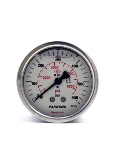 Pakkens 0-600 Bar 100 Mm Arkadan Bağlantılı Gliserinli Manometre